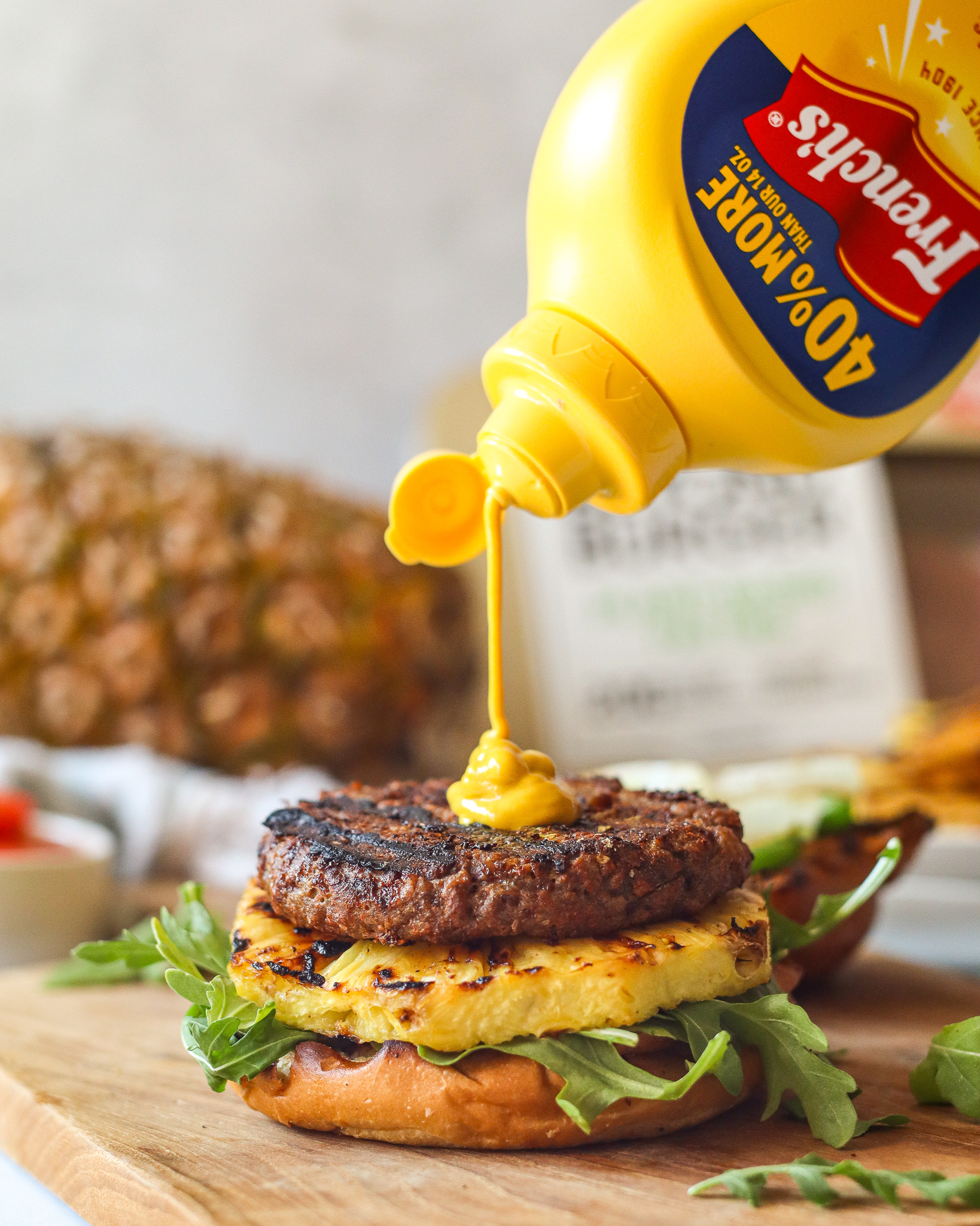 Mustard on outside burger