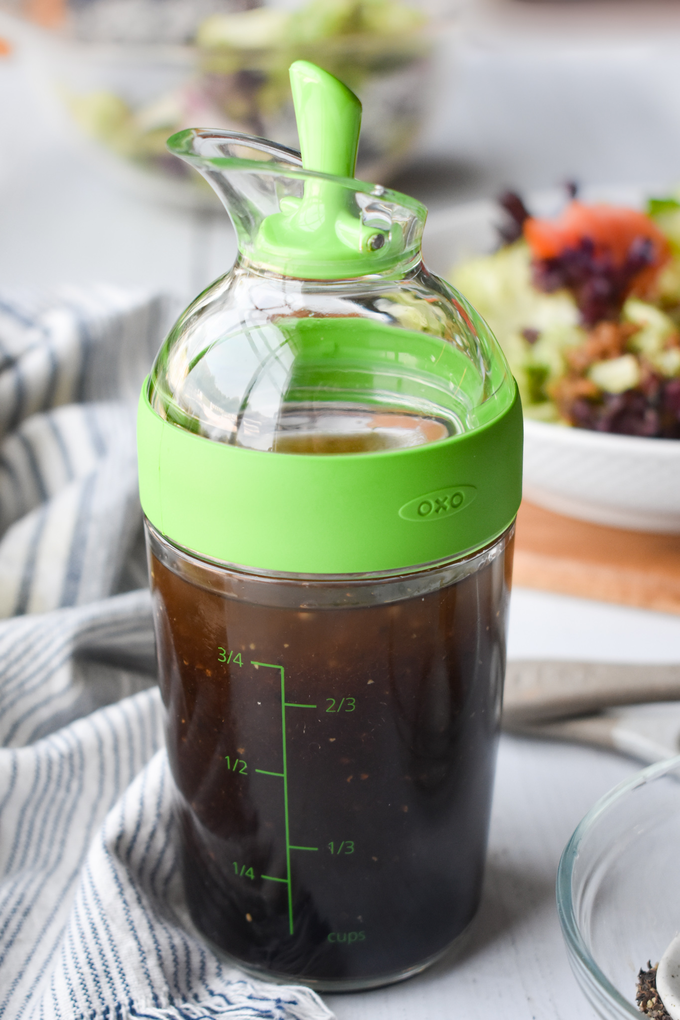 Balsamic Vinaigrette in salad dressing container