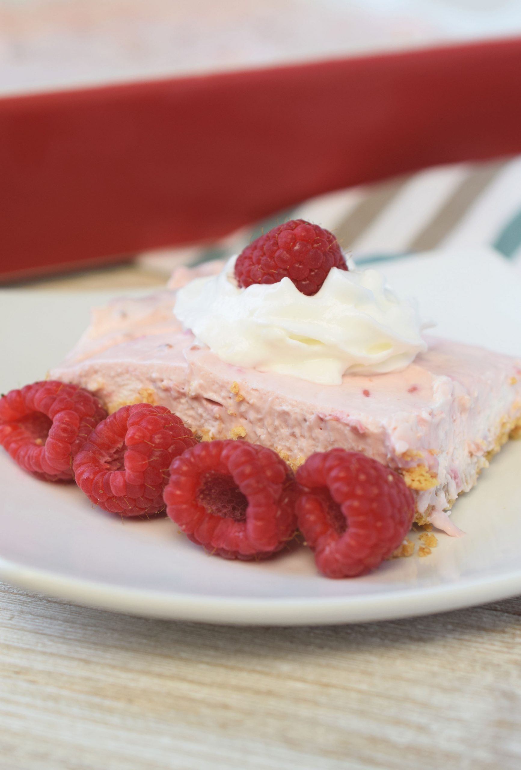 Dessert with raspberry cheese cream