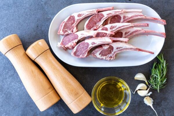 Ingredients for fried lamb chops