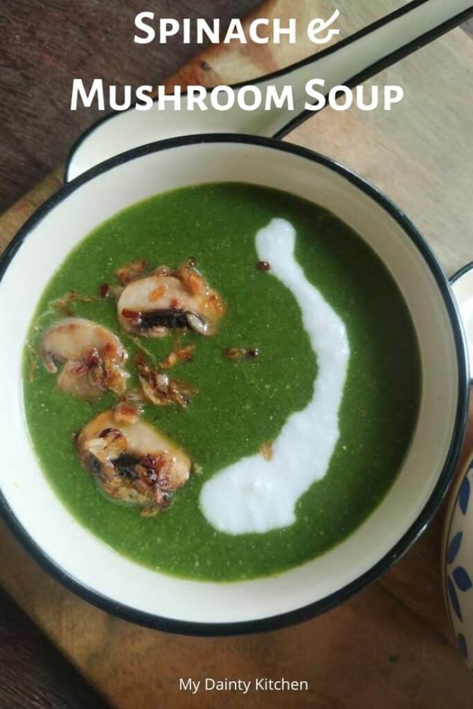 Spinach Mushroom Soup - Spinach Vegetarian Recipes