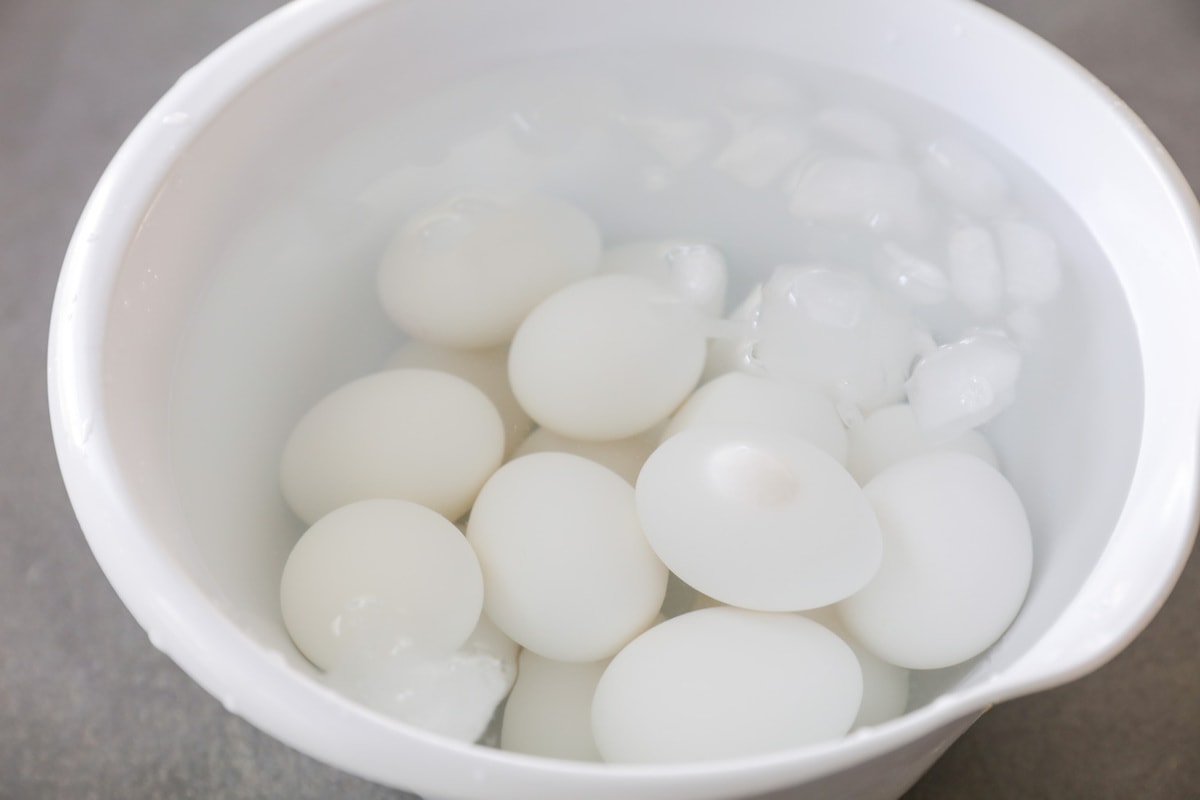 Peel hard-boiled eggs