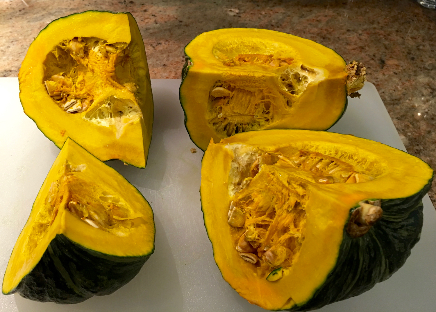 cut kobocha squash