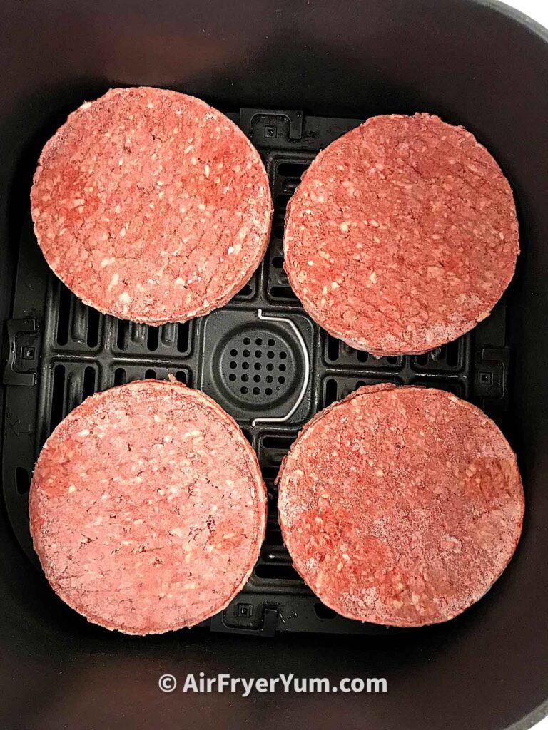 How to fry frozen hamburger patties in the air