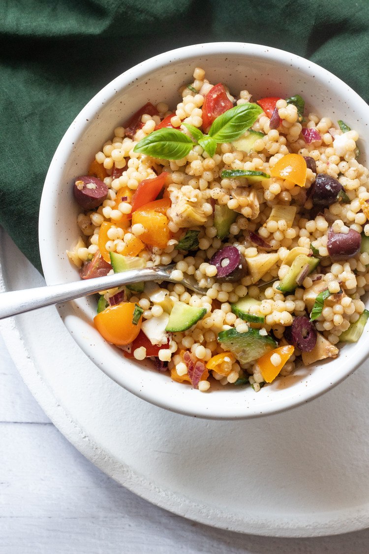This Vegan Israeli Couscous Salad is a healthy Summer side dish, that