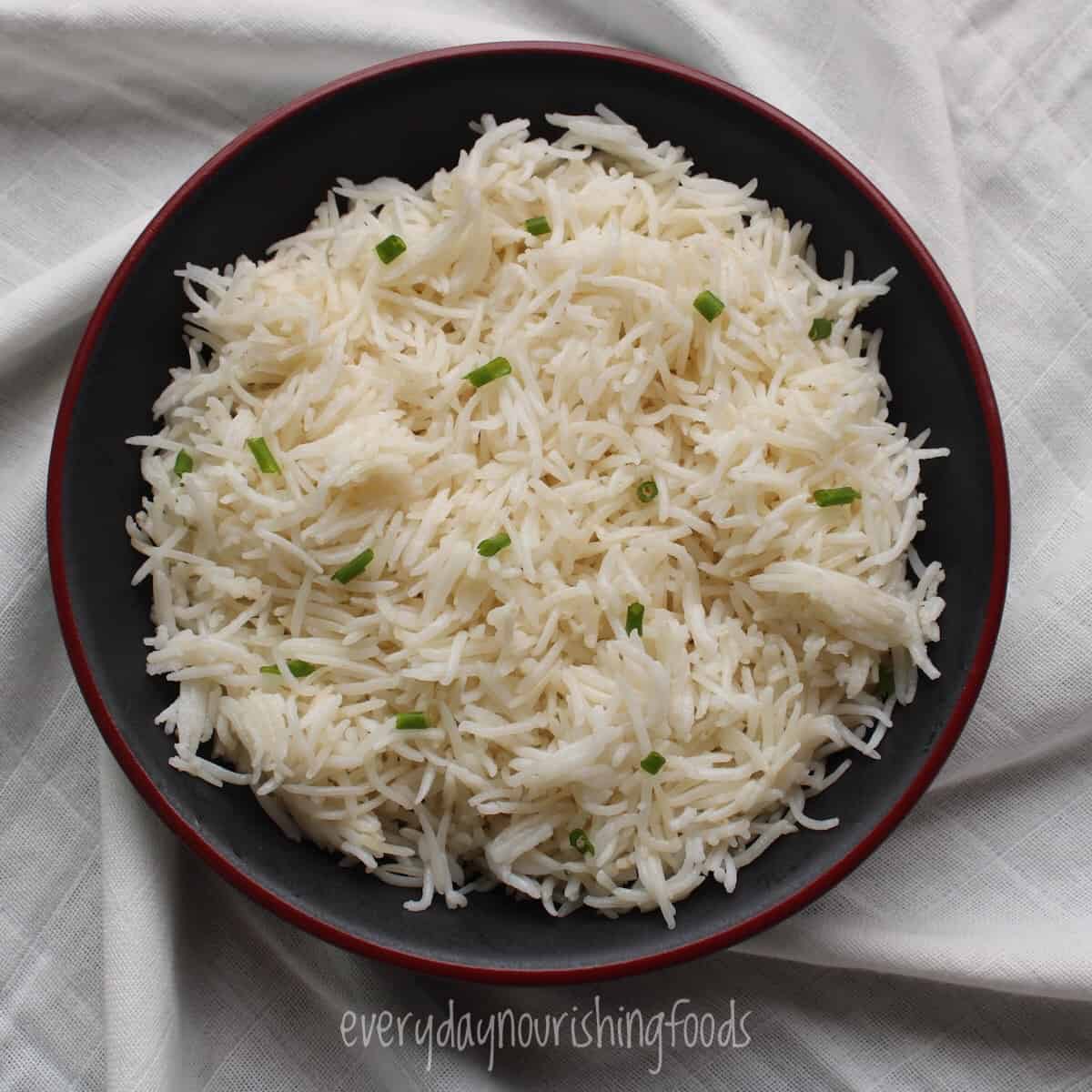 Basmati rice in an instant bowl