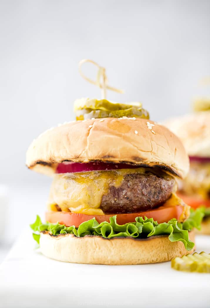 Close-up of the best grilled burger