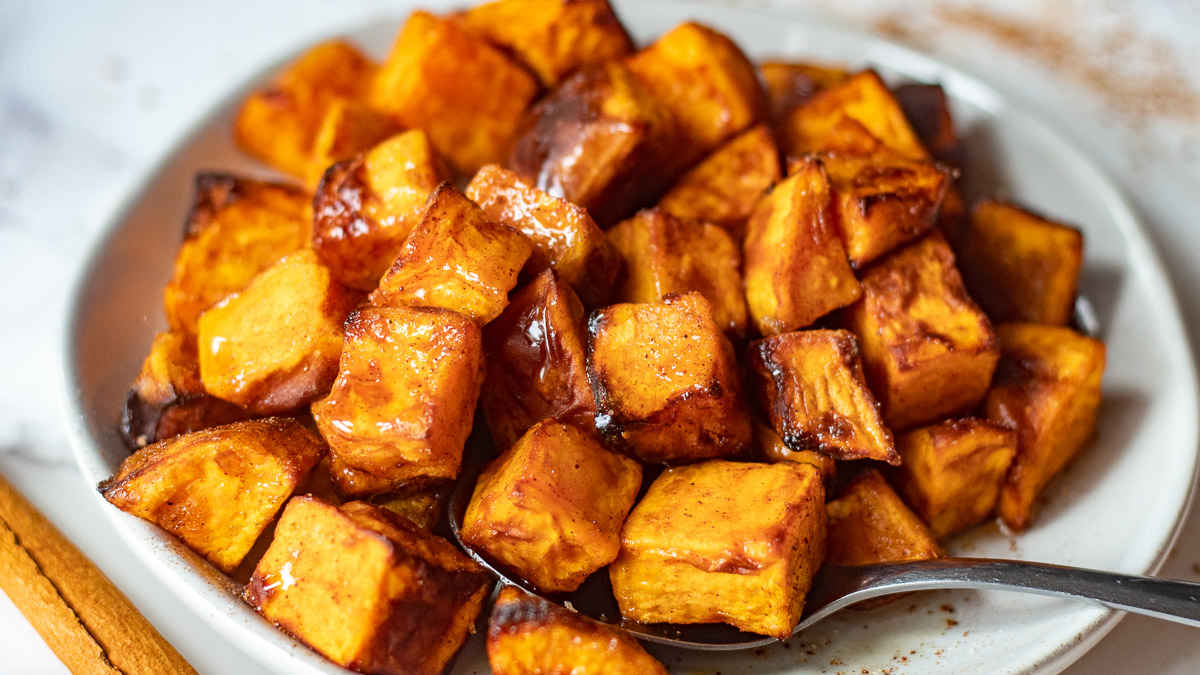 plate of air fried sweet potato