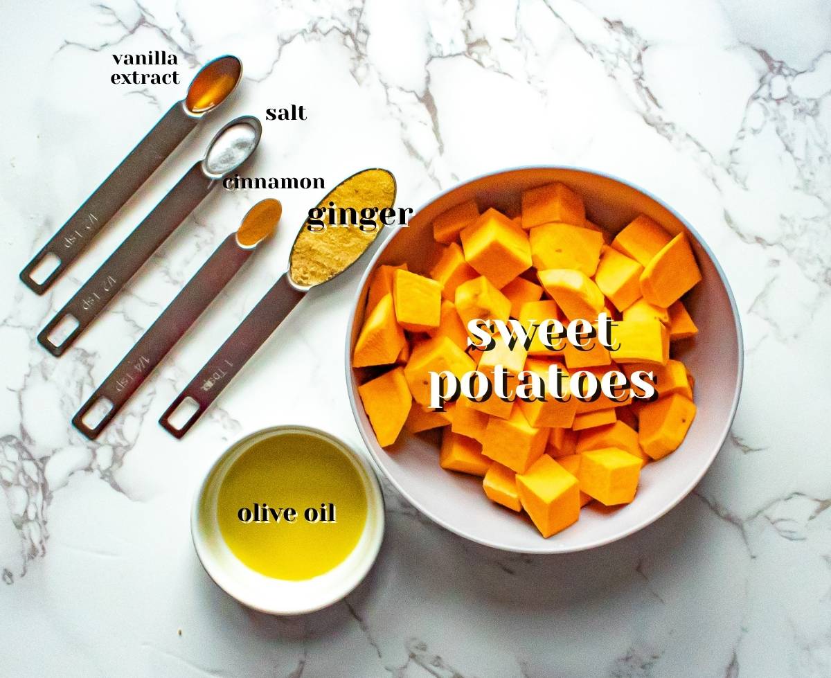 ingredients for air fryer block sweet potato without oil