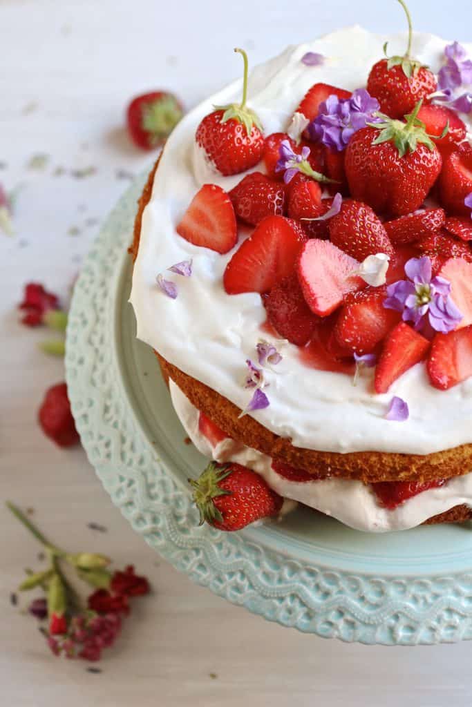 Gluten-free strawberry muffins on a white plate