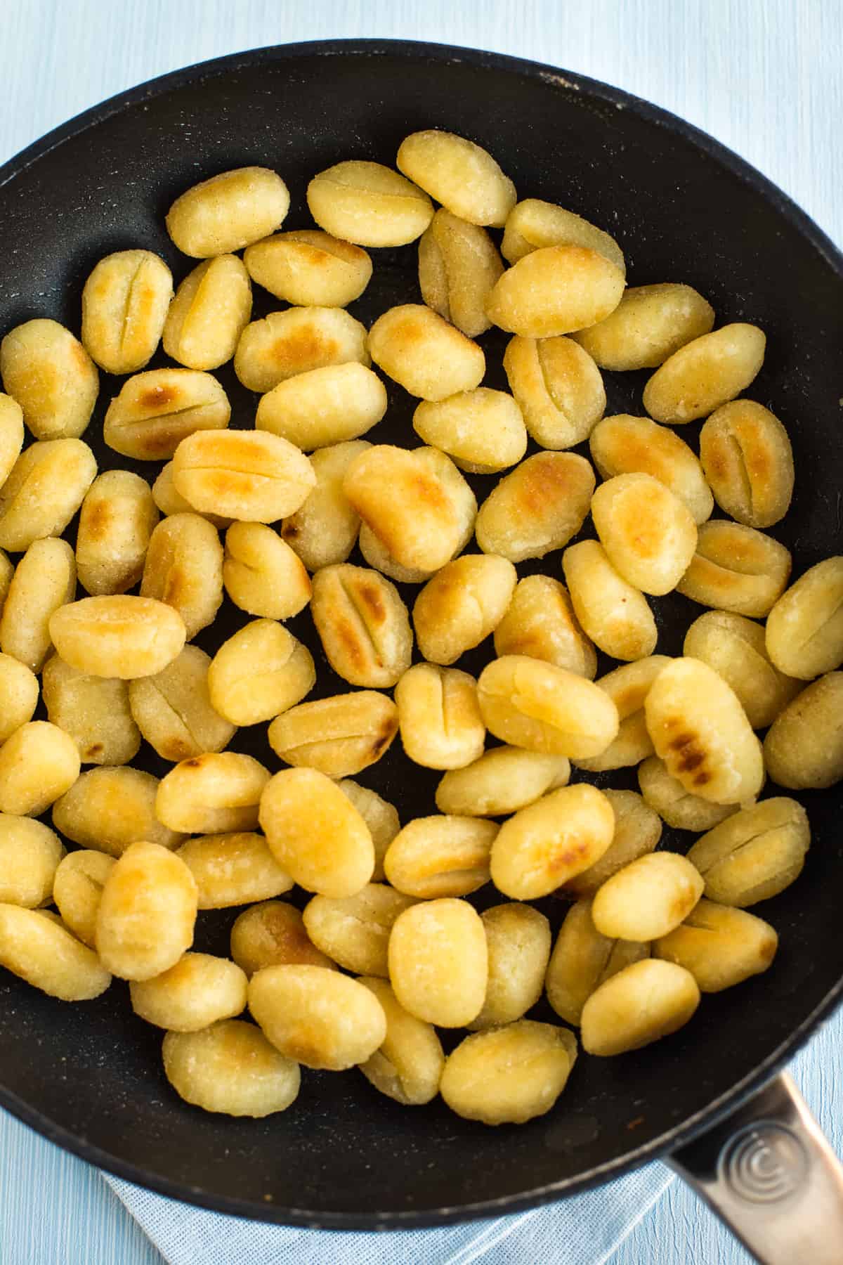 Underside of a pack of Napolina potato gnocchi.