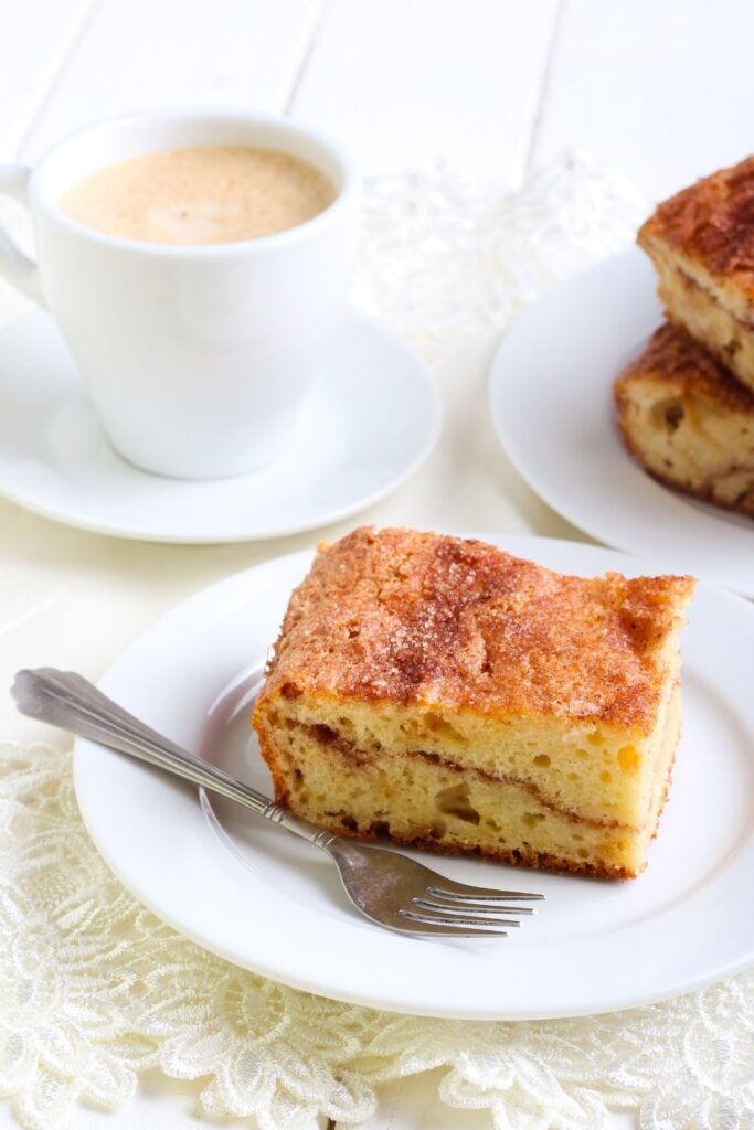 Cheese coffee cake with nuts