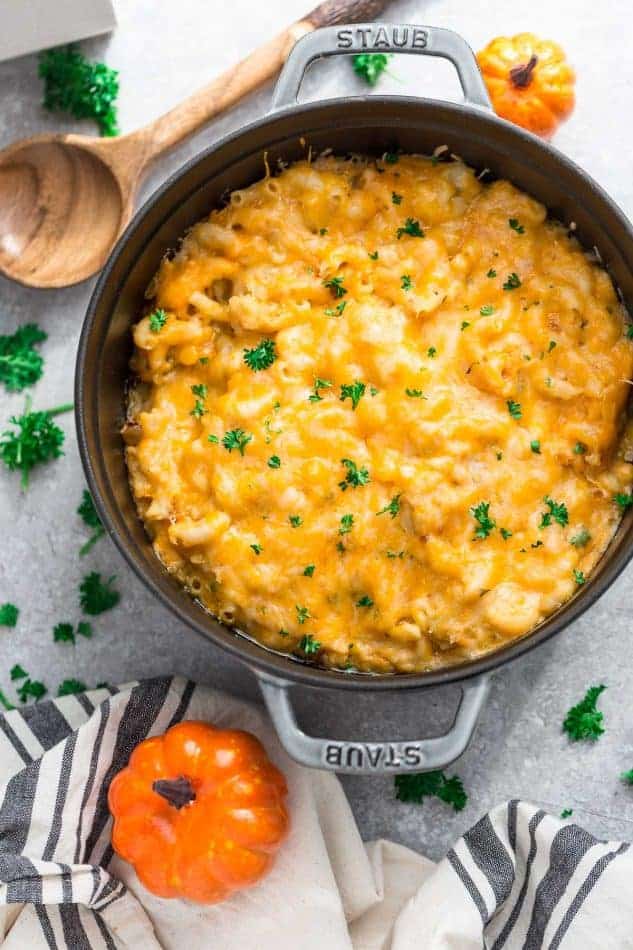 This Easy Pumpkin Stovetop Macaroni & Cheese recipe takes just 30 minutes to make the perfect fall night meal. Above all, it
