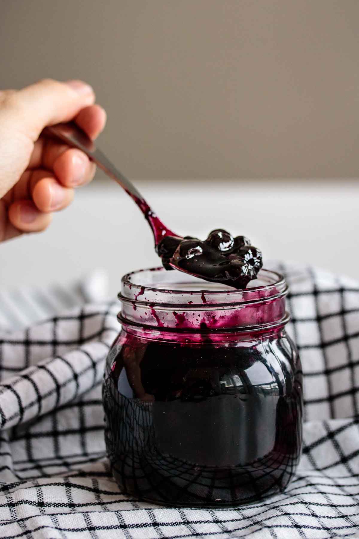 blueberry compote in a jar