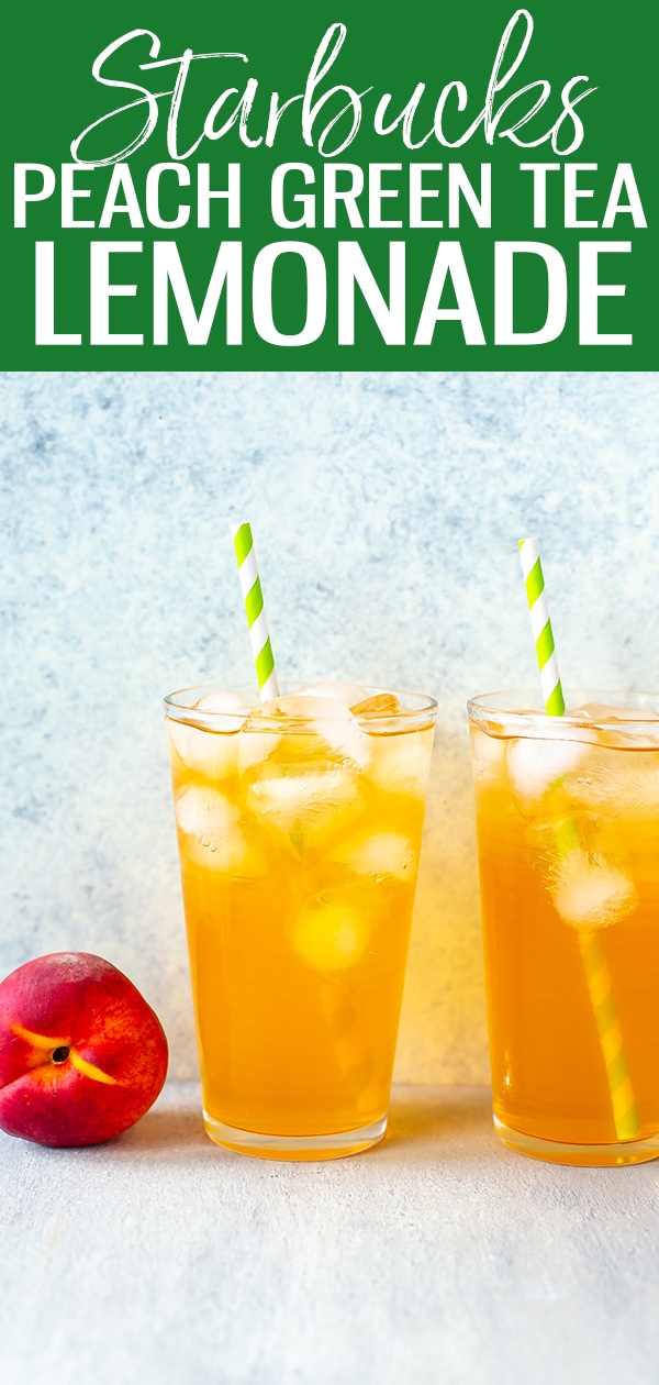 This Starbucks Peach Peach Green Tea Lemonade is made with green tea, lemon juice and peach juice - it