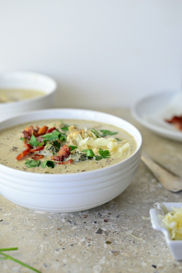 Grilled Broccoli + Cauliflower Soup l takeoutfood.best (1)