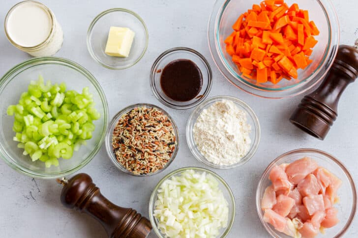 Ingredients for wild chicken soup