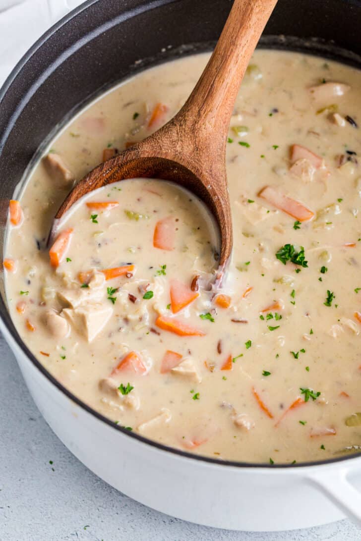 A pot of wild chicken soup