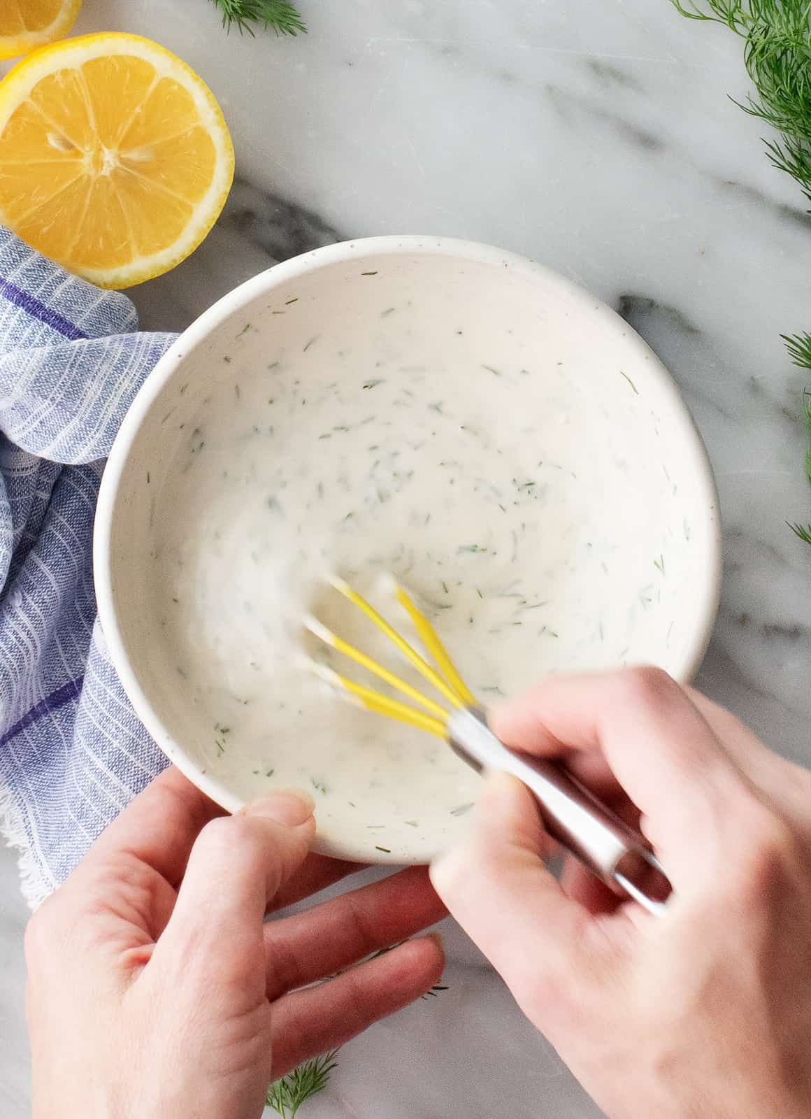 Hand-beaten dill cream sauce