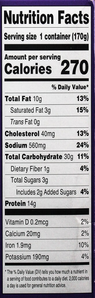 Nutrition Facts for Trader Joe
