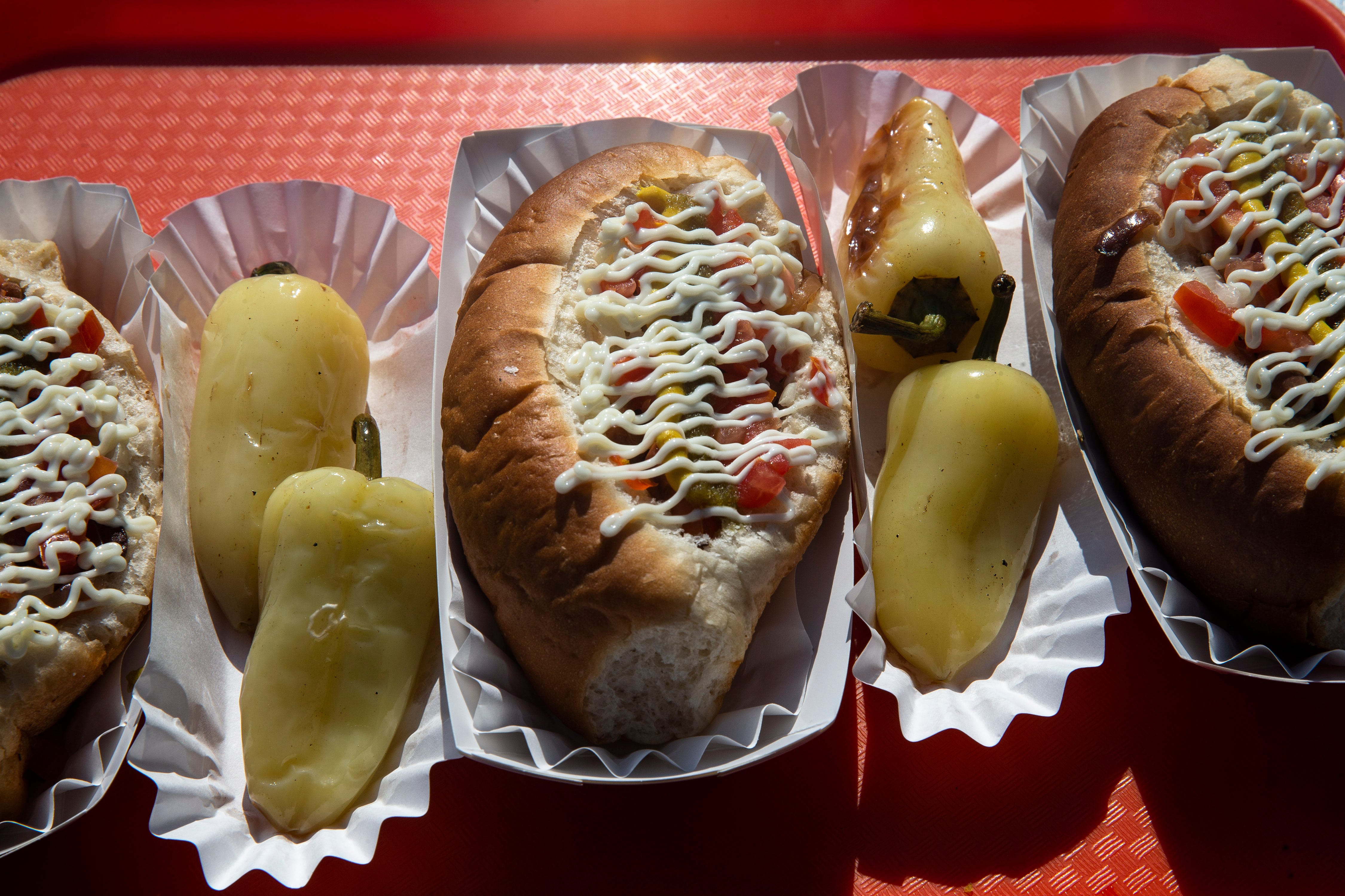 Details of the Sonoran Dog, the main dish of El GŸero Canelo, a Mexican restaurant in Tucson, AZ, August 5, 2021.