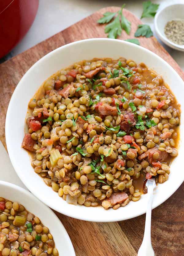 Classic Lentil and Ham Soup | Dutch Oven Soups