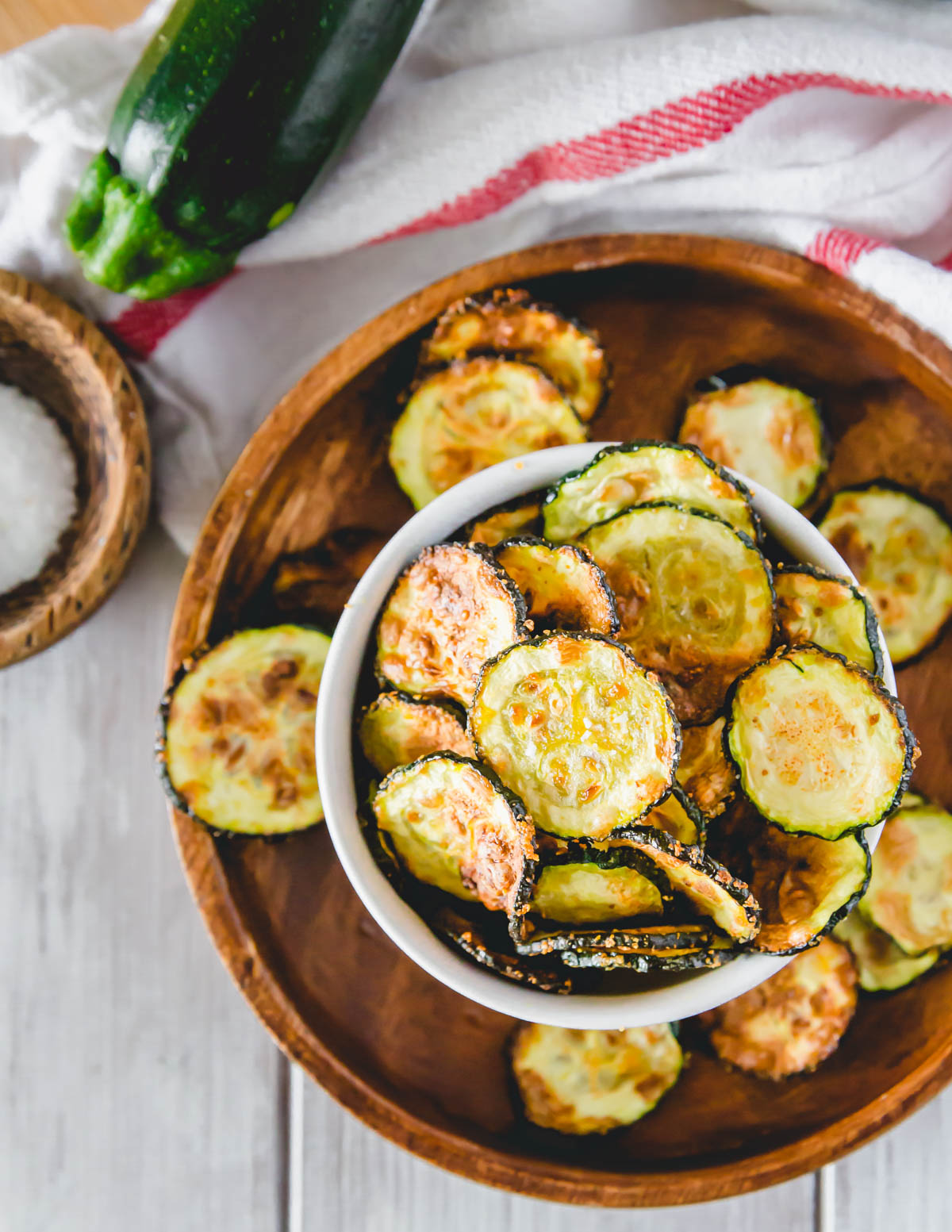 Healthy breaded fries made in an air fryer with garlic seasoning in a serving bowl.