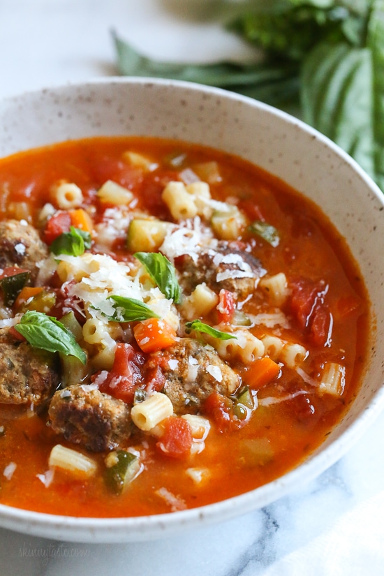Instant turkey meatballs and Ditalini soup