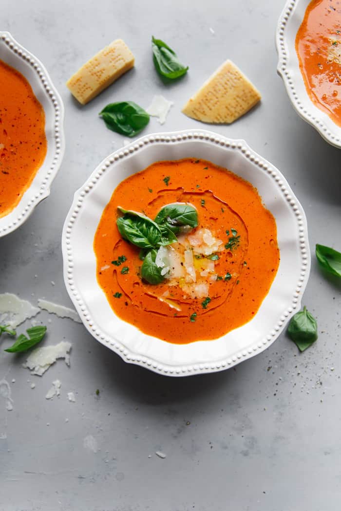 Pressure cooker tomato basil soup