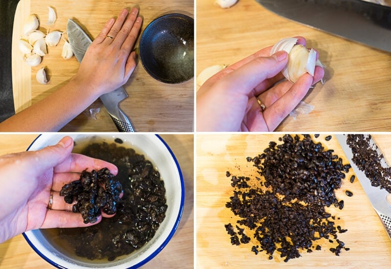The process of cooking homemade black bean sauce