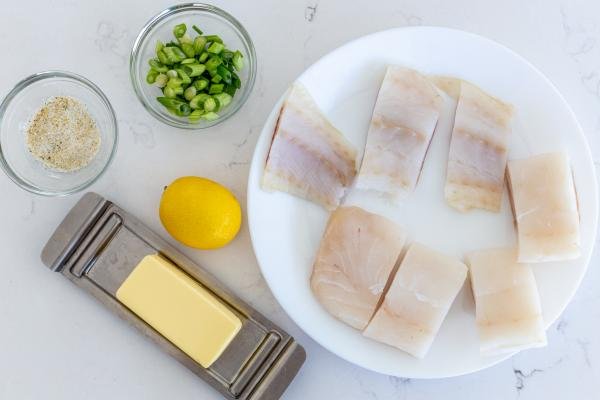 Ingredients for pan-fried cod