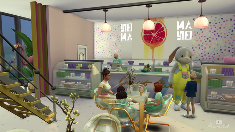 Sims 4 CC Ice Cream Café Lot