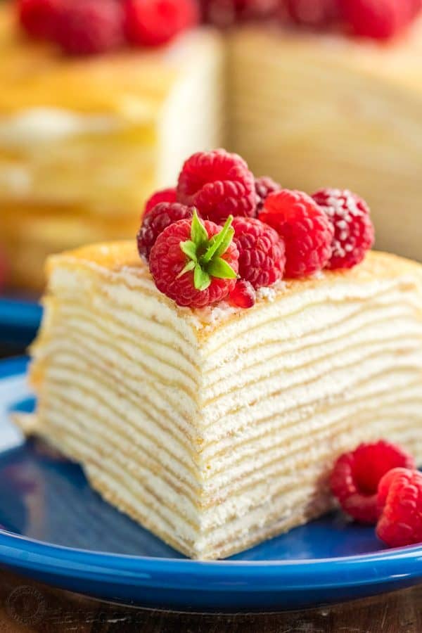 This crepe is beautiful and delicious! Blender crepe recipe makes this the simplest 30-layer cake