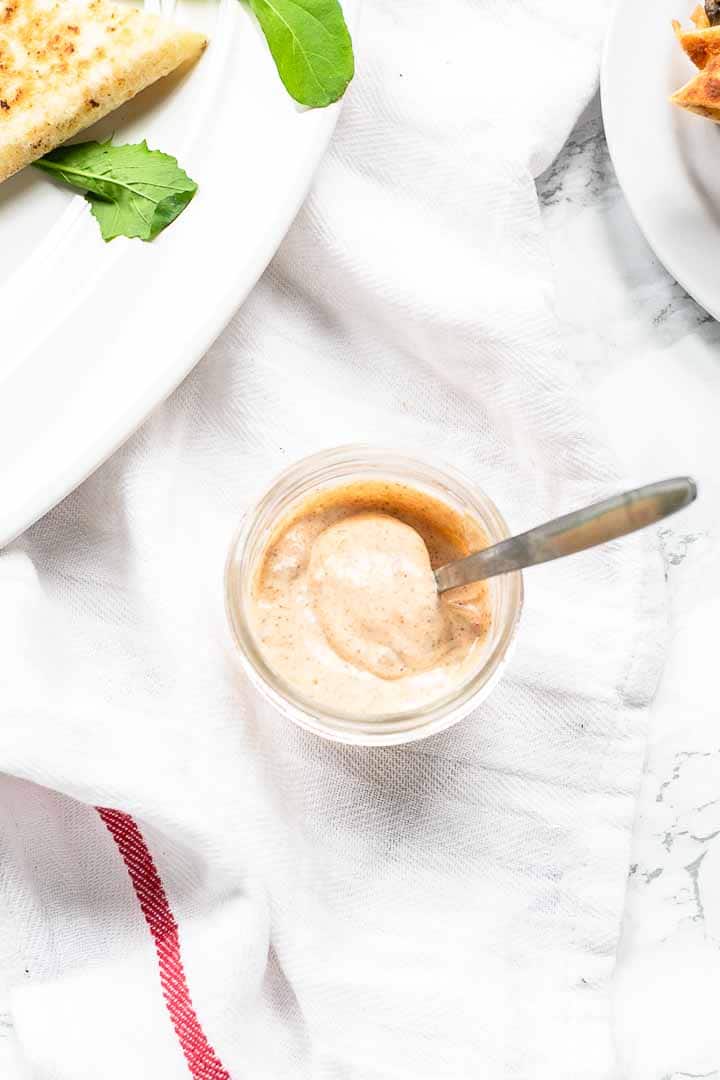 This quesadilla sauce is the best. It makes any quesadilla tastier. The cream sauce is a bit spicy and hot. This sauce is made in no time. It can easily rival the Taco bell quesadilla sauce but tastes better because you know what's in it. Want to try? Visit takeoutfood.best for full recipe