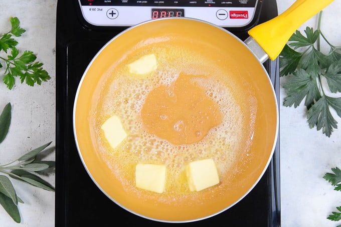 Heat butter in a pan.