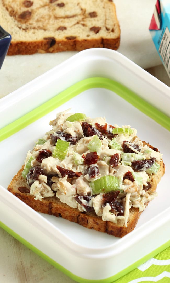 Chicken salad with dried cherries and sunflower seeds | Suburban soap box #ALDI #BacktoSchool