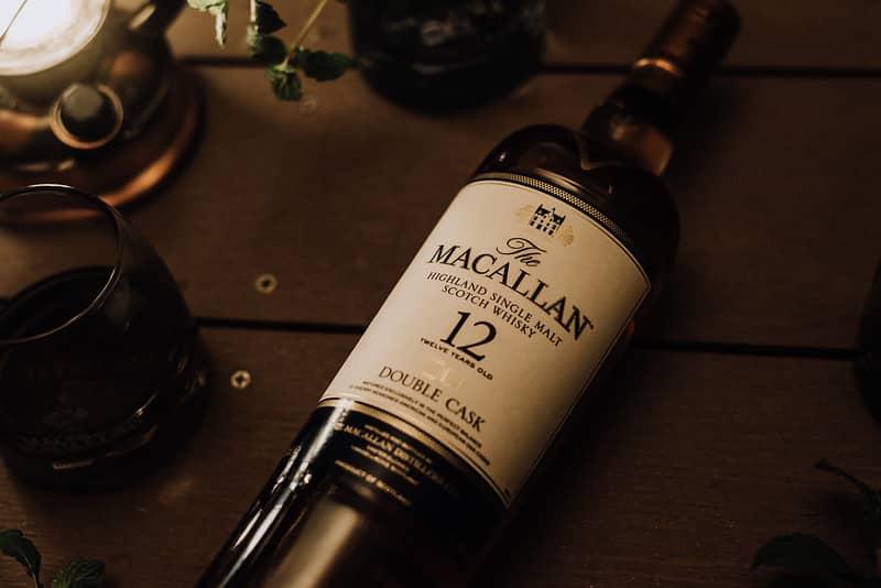 Put on the table a bottle of Macallan 12 years double barrel