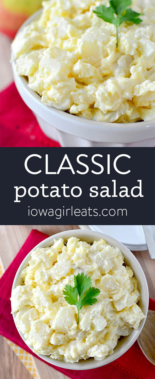 Classic potato salad photo collage