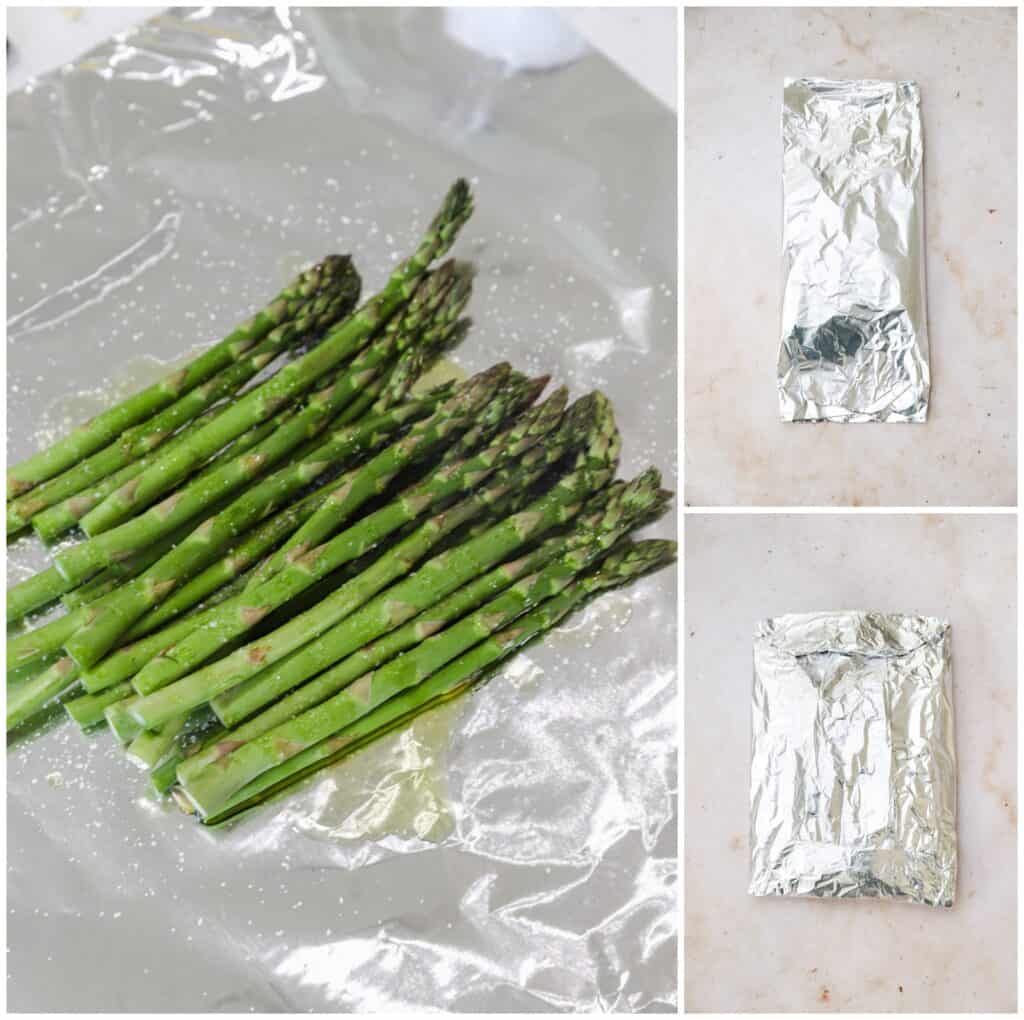 Wrap asparagus in foil