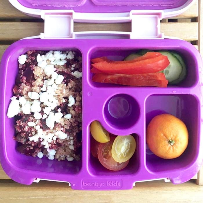 Beetroot and Cheese Goat Quinoa Salad in Lunch Box