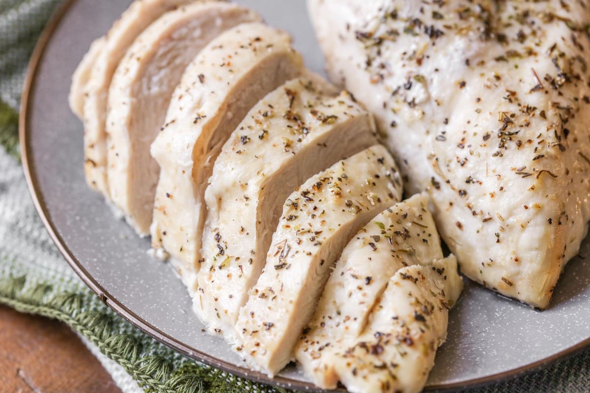 Grilled Chicken Slices - On Plate