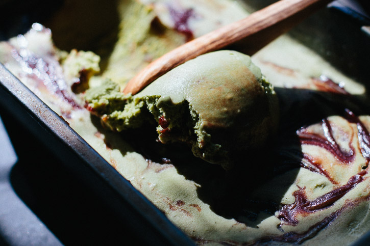 This sweet red bean Matcha green tea ice cream is creamy and soft with the refreshing taste of matcha tea with the sweetness of red bean filling. | www.megiswell.com