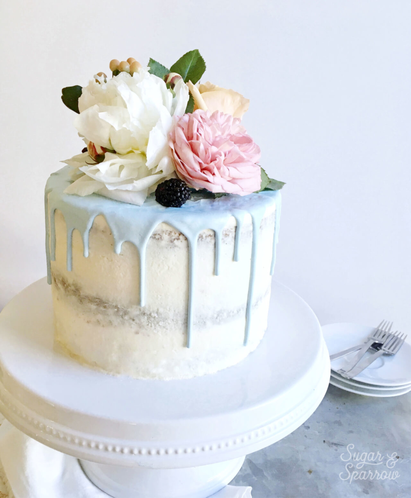 how to decorate a semi-nude cake