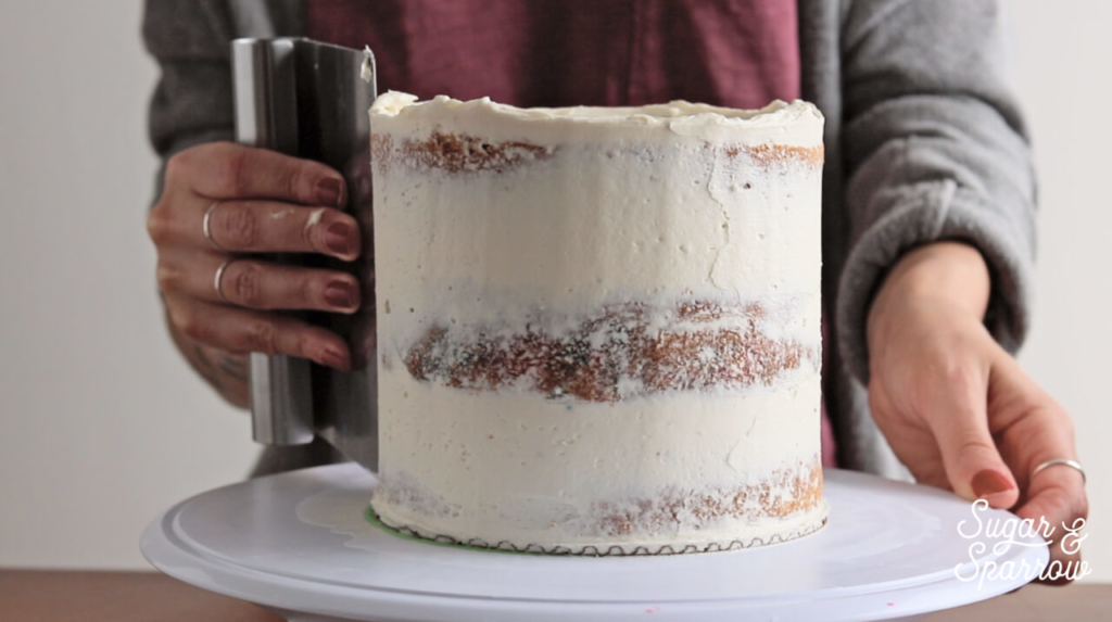 how to create a semi-naked buttercream finish