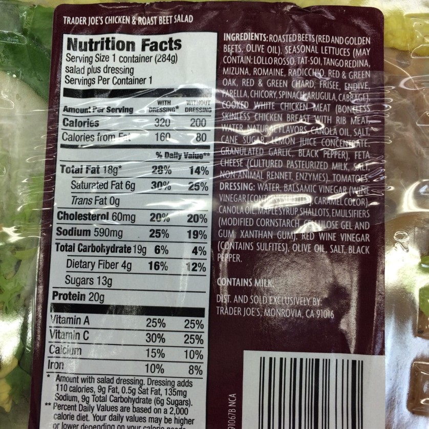 Nutrition facts for RealFoods thin corn