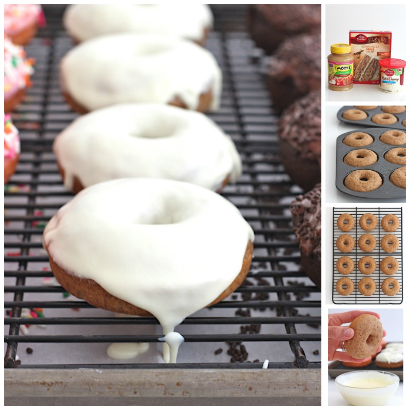 2-ingredient apple spice donut with vanilla glaze