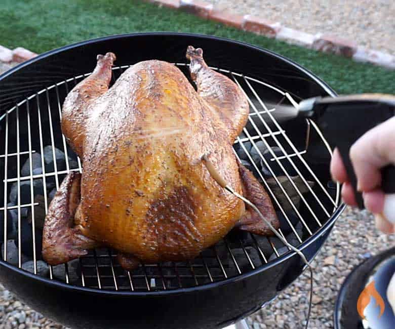 spray liquid on smoked turkey