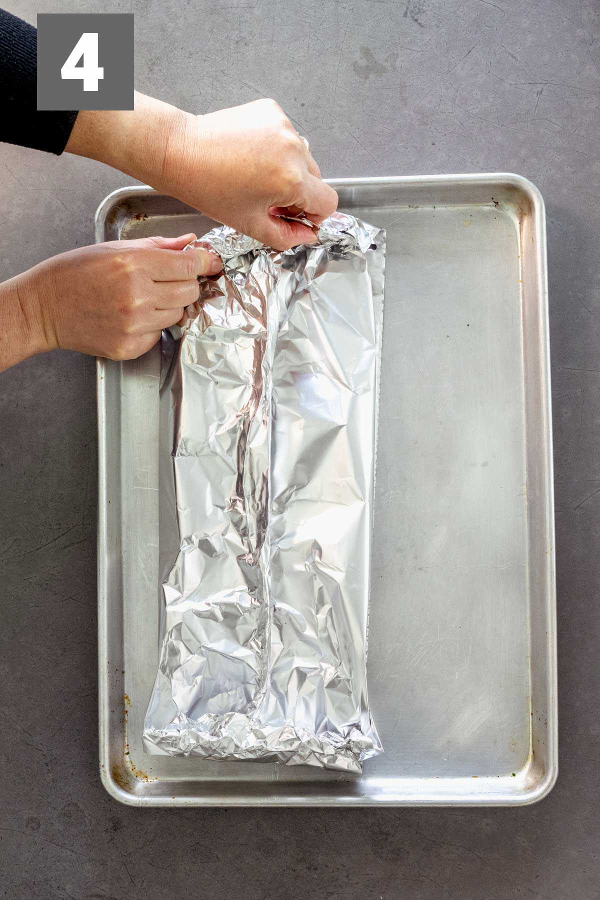 wrap foil into a package