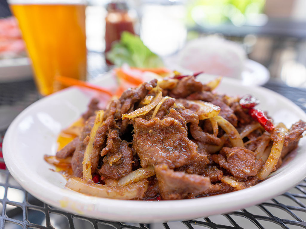 EJO Korean BBQ - spicy pork, cooked in the kitchen