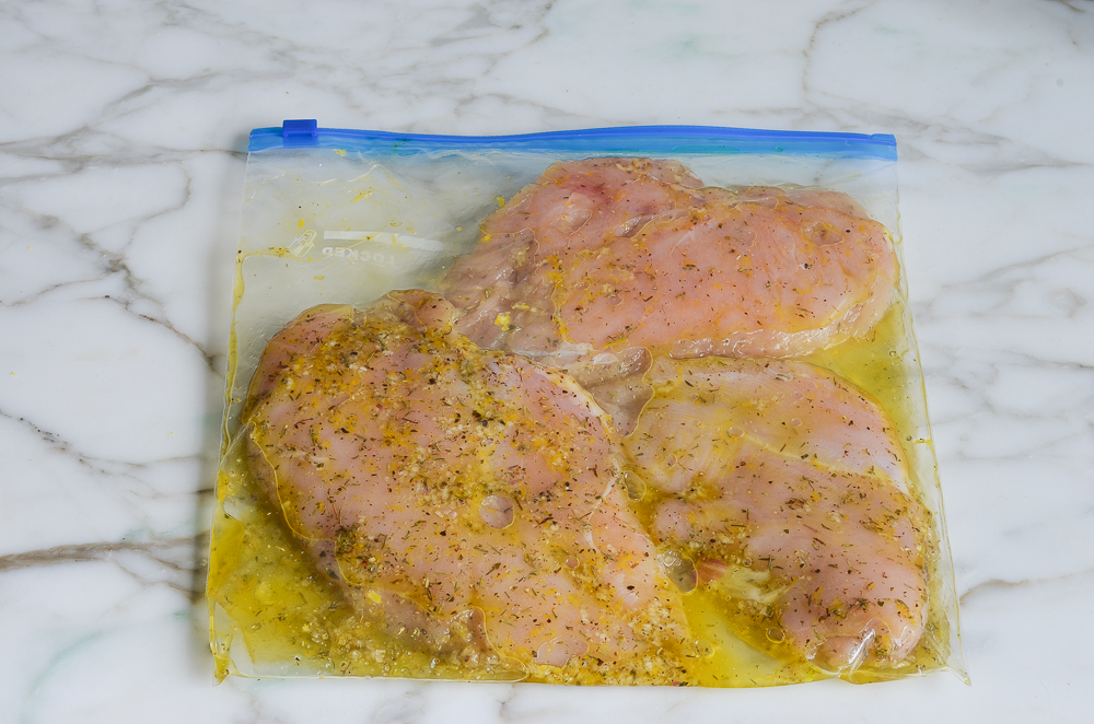 massage the marinade into the chicken